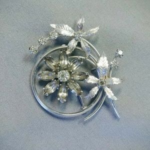 Signed Estate Krementz Flower Brooch / Pendant